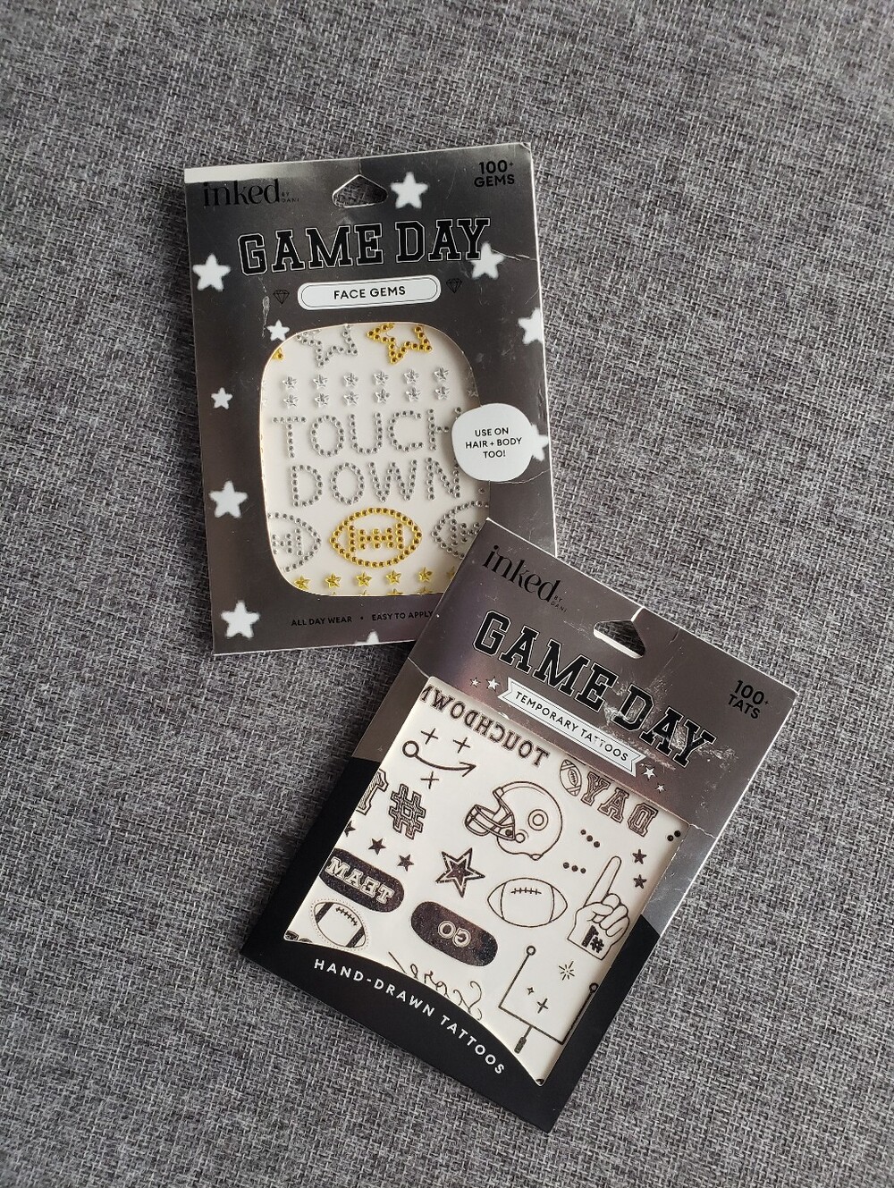 Game Day Foorball Face Gems & Temporary Tattoos 100+